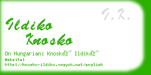 ildiko knosko business card